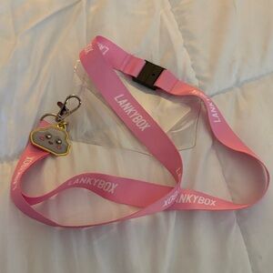 LankyBox Pink Lanyard with Keychain